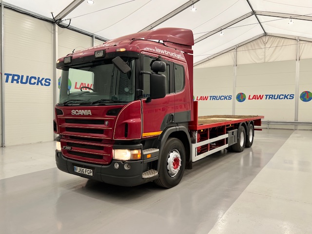 Scania P380 6×2 10 Tyre Rear Lift Sleeper Cab Flatbed