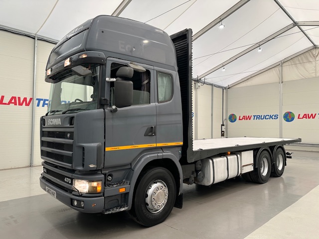 Scania 124 470 6×2 10 Tyre Sleeper Cab Flatbed
