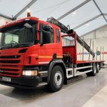 Scania P280 6×2 Rear Lift Flatbed with Crane - thumbnail