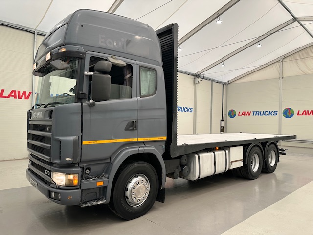 Scania 124 470 6×2 10 Tyre Sleeper Cab Flatbed