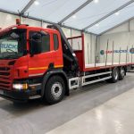 Scania P280 6×2 Rear Lift Flatbed with Crane - thumbnail