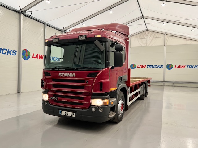 Scania P380 6×2 10 Tyre Rear Lift Sleeper Cab Flatbed