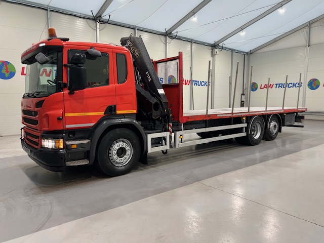 Scania P280 6×2 Rear Lift Flatbed with Crane