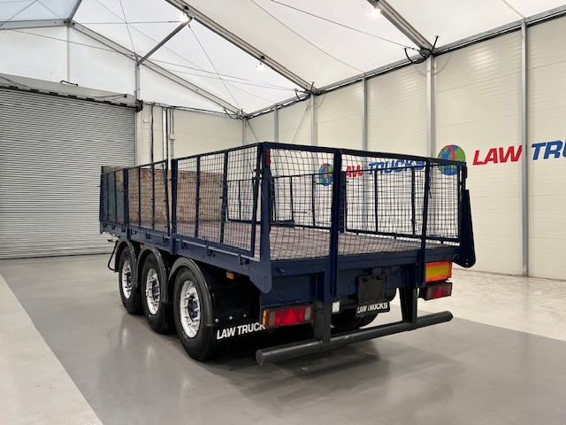 Wheelbase Tri Axle Flatbed Drawbar Trailer