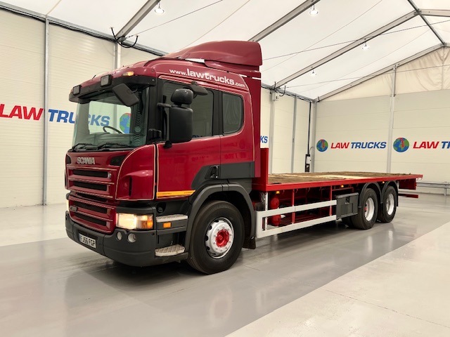 Scania P380 6×2 10 Tyre Rear Lift Sleeper Cab Flatbed
