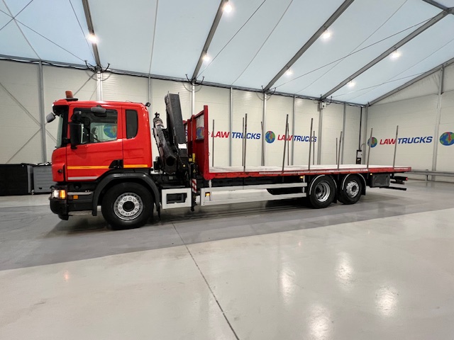 Scania P280 6×2 Rear Lift Flatbed with Crane