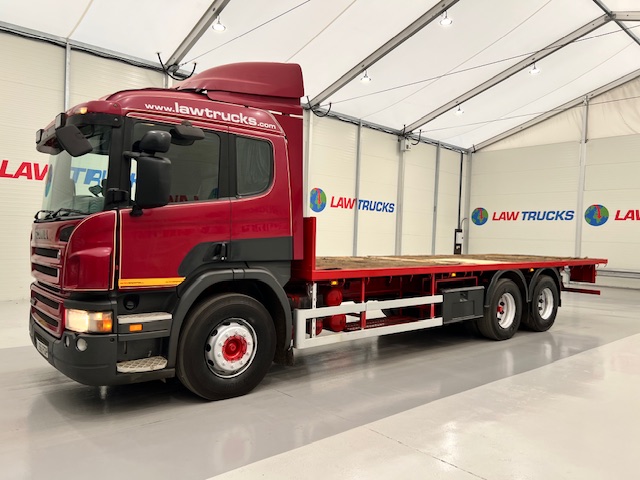 Scania P380 6×2 10 Tyre Rear Lift Sleeper Cab Flatbed