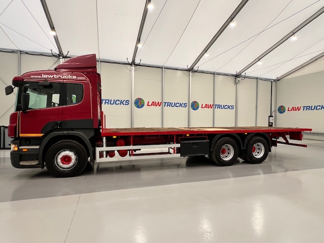 Scania P380 6×2 10 Tyre Rear Lift Sleeper Cab Flatbed