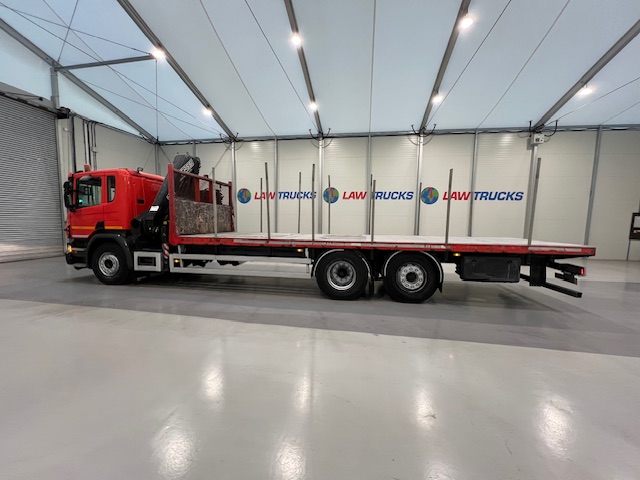 Scania P280 6×2 Rear Lift Flatbed with Crane