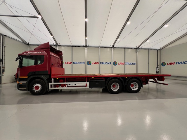 Scania P380 6×2 10 Tyre Rear Lift Sleeper Cab Flatbed