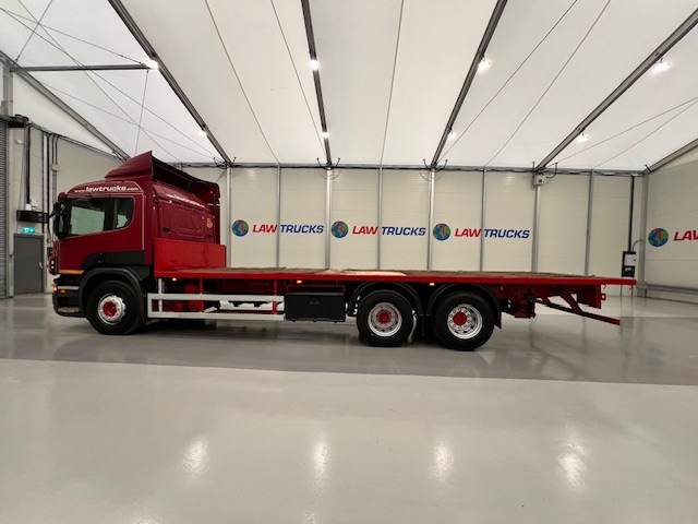 Scania P380 6×2 10 Tyre Rear Lift Sleeper Cab Flatbed