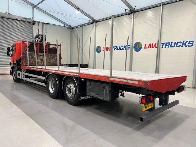 Scania P280 6×2 Rear Lift Flatbed with Crane
