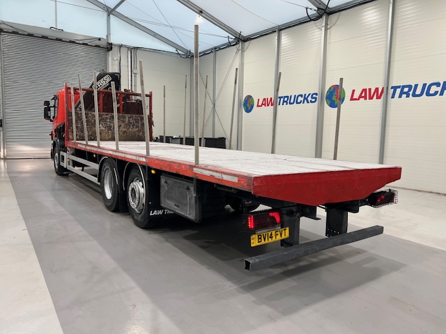 Scania P280 6×2 Rear Lift Flatbed with Crane