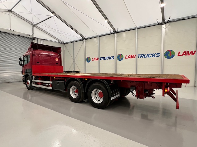 Scania P380 6×2 10 Tyre Rear Lift Sleeper Cab Flatbed