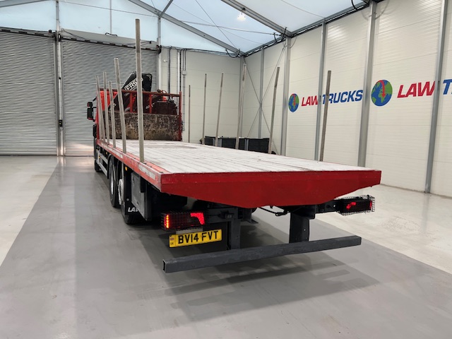 Scania P280 6×2 Rear Lift Flatbed with Crane