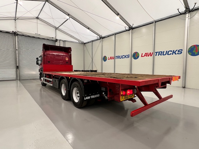 Scania P380 6×2 10 Tyre Rear Lift Sleeper Cab Flatbed