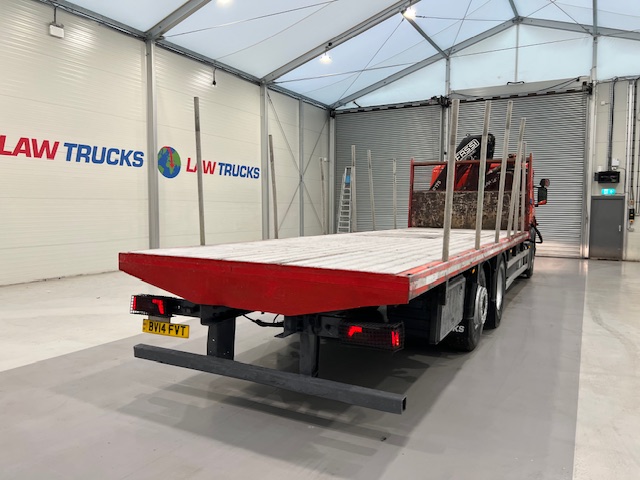 Scania P280 6×2 Rear Lift Flatbed with Crane