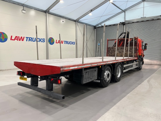 Scania P280 6×2 Rear Lift Flatbed with Crane