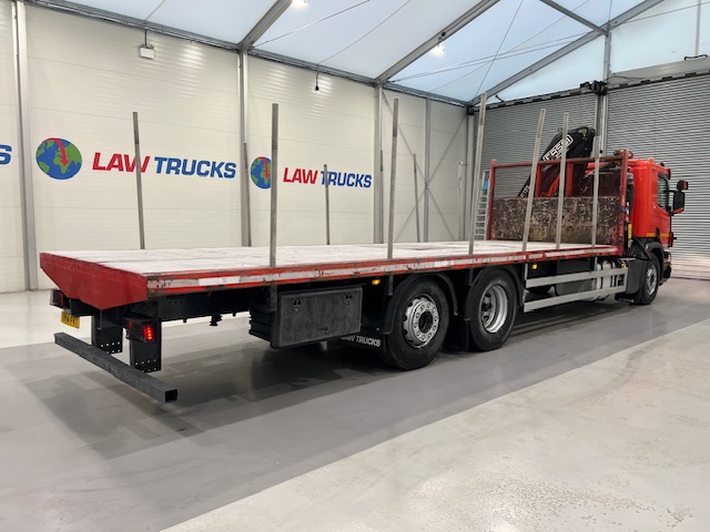 Scania P280 6×2 Rear Lift Flatbed with Crane