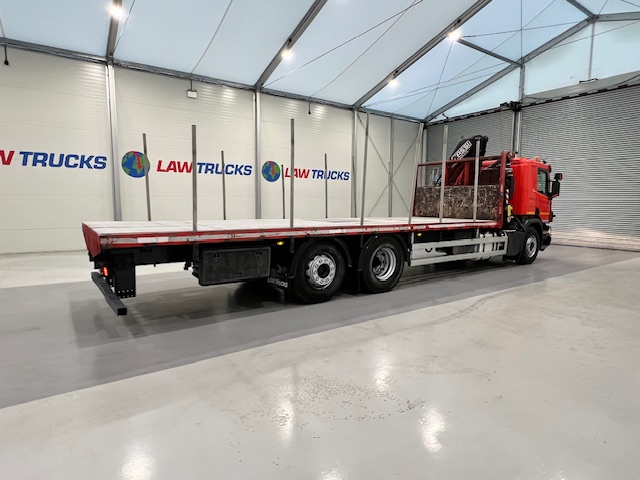 Scania P280 6×2 Rear Lift Flatbed with Crane
