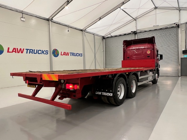 Scania P380 6×2 10 Tyre Rear Lift Sleeper Cab Flatbed