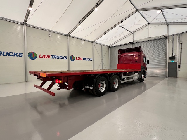 Scania P380 6×2 10 Tyre Rear Lift Sleeper Cab Flatbed
