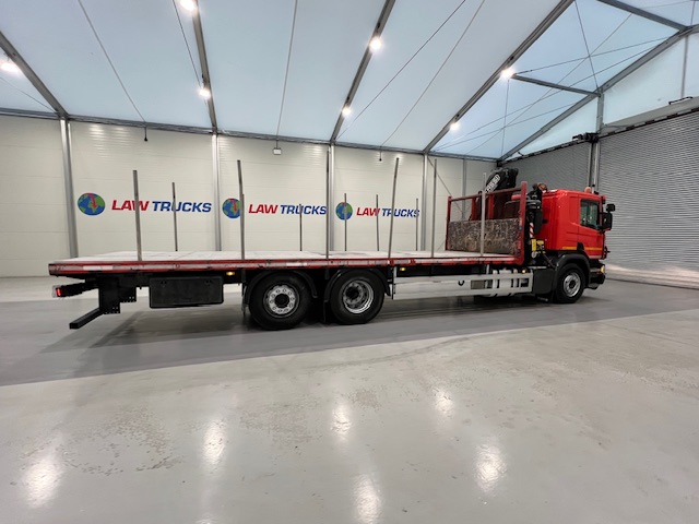 Scania P280 6×2 Rear Lift Flatbed with Crane