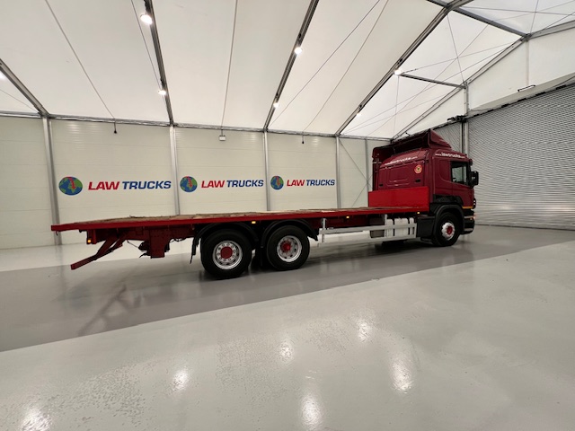 Scania P380 6×2 10 Tyre Rear Lift Sleeper Cab Flatbed