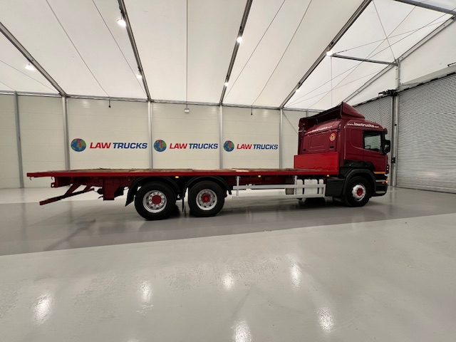 Scania P380 6×2 10 Tyre Rear Lift Sleeper Cab Flatbed