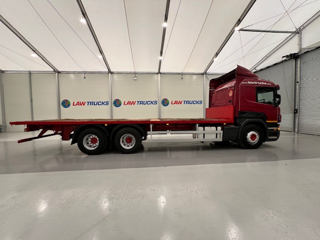 Scania P380 6×2 10 Tyre Rear Lift Sleeper Cab Flatbed