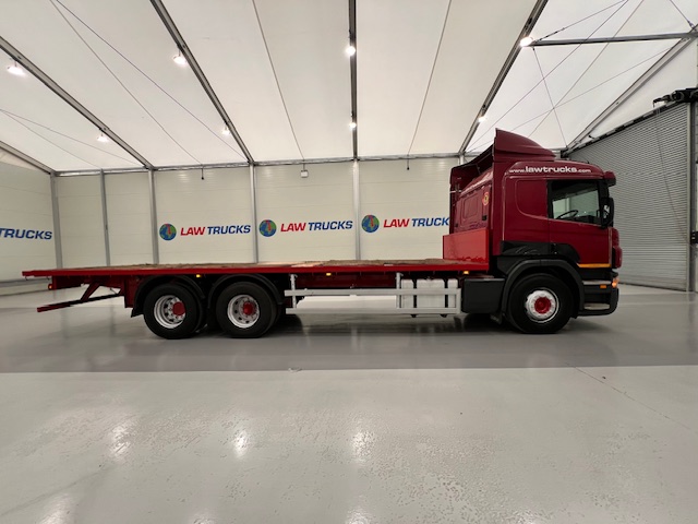 Scania P380 6×2 10 Tyre Rear Lift Sleeper Cab Flatbed