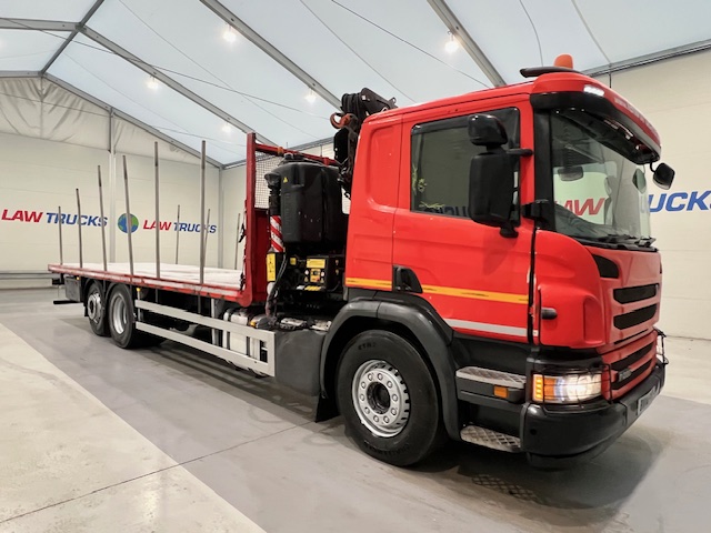 Scania P280 6×2 Rear Lift Flatbed with Crane