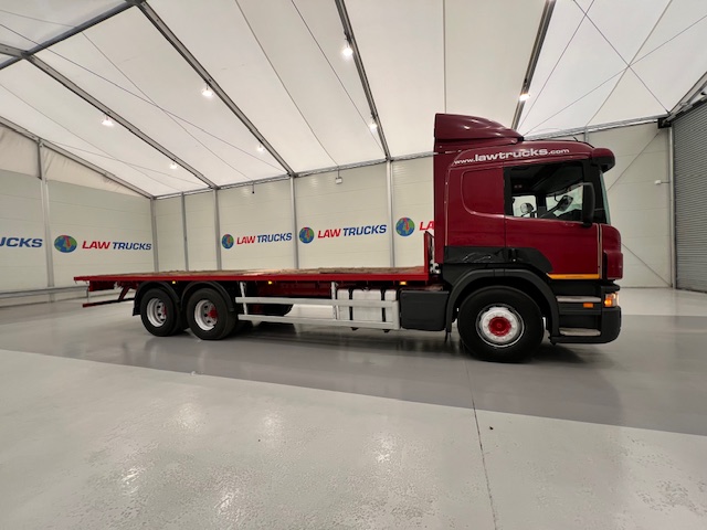 Scania P380 6×2 10 Tyre Rear Lift Sleeper Cab Flatbed