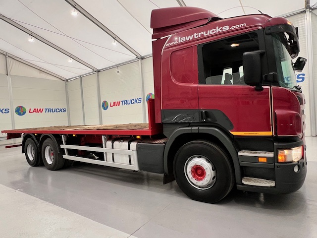 Scania P380 6×2 10 Tyre Rear Lift Sleeper Cab Flatbed