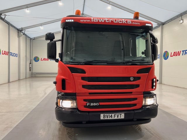 Scania P280 6×2 Rear Lift Flatbed with Crane
