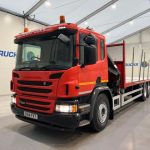 Scania P280 6×2 Rear Lift Flatbed with Crane - thumbnail