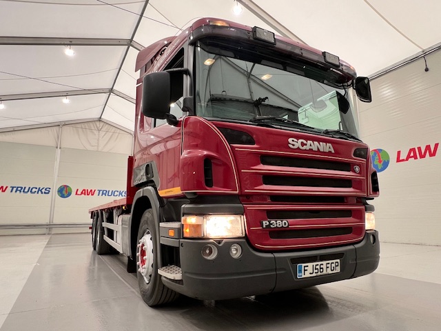 Scania P380 6×2 10 Tyre Rear Lift Sleeper Cab Flatbed