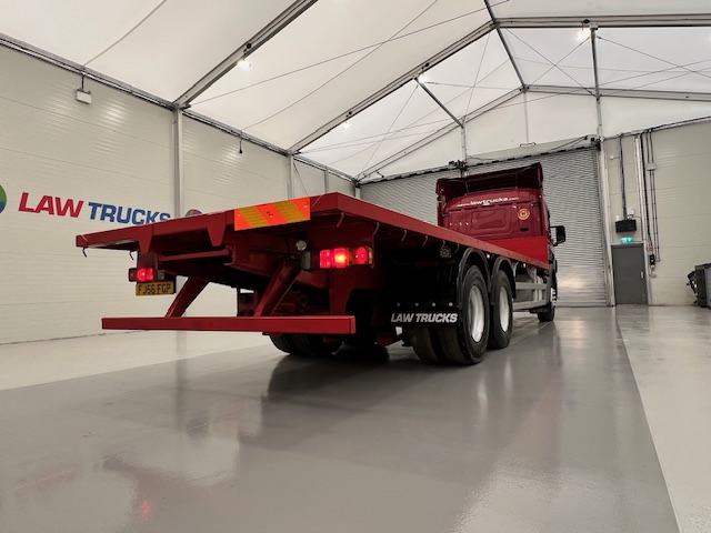 Scania P380 6×2 10 Tyre Rear Lift Sleeper Cab Flatbed