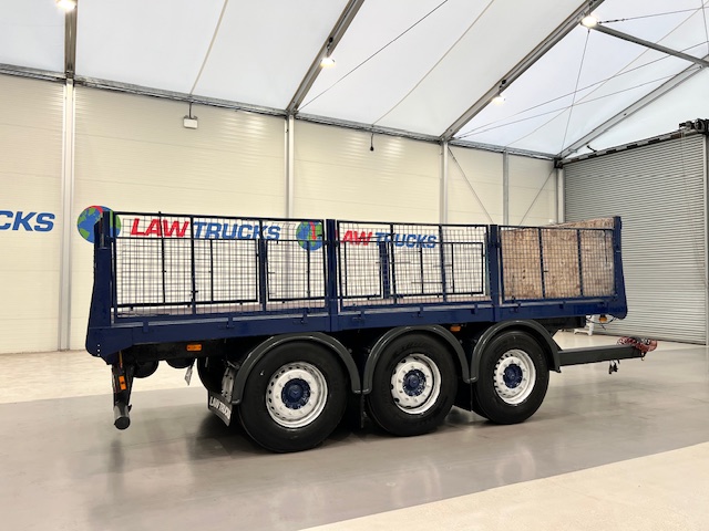Wheelbase Tri Axle Flatbed Drawbar Trailer