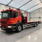Scania P280 6×2 Rear Lift Flatbed with Crane - thumbnail