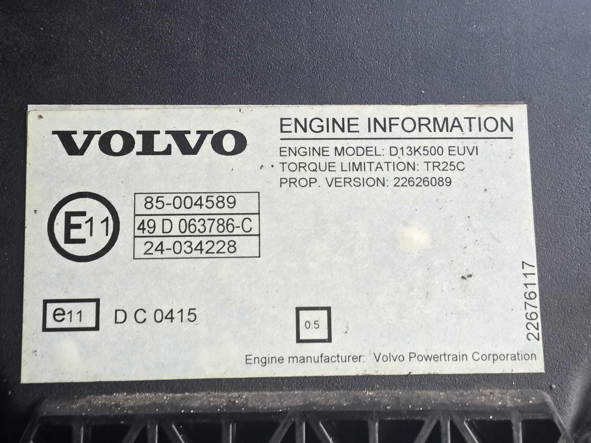 Volvo FH 500 6×2 Midlift Tractor Unit