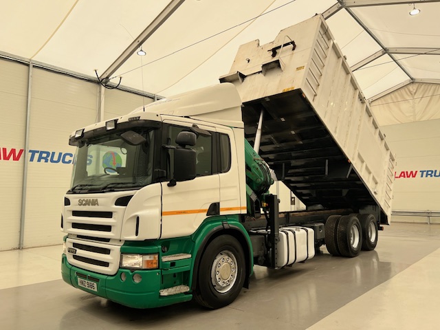 Scania P270 10 Tyre Day Cab Bulk Tipper with Crane