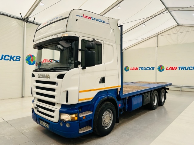 Scania R480 Rear Lift Sleeper Cab Flatbed Manual
