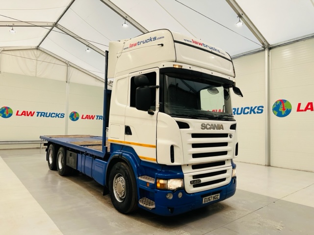 Scania R480 Rear Lift Sleeper Cab Flatbed Manual