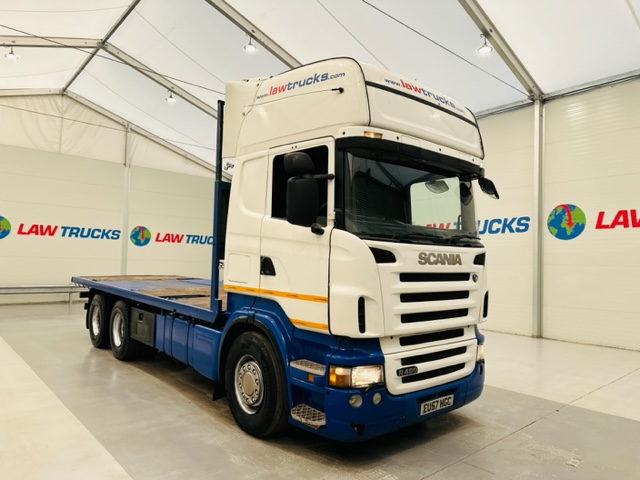 Scania R480 Rear Lift Sleeper Cab Flatbed Manual