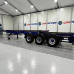 Dennison Tri Axle Sliding Skeletal Trailer BPW - thumbnail