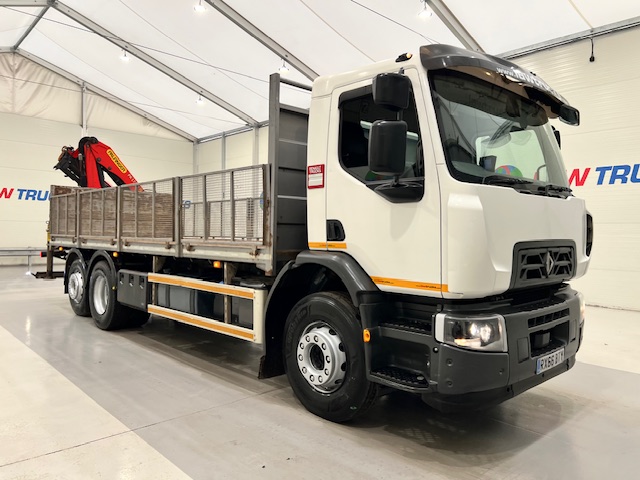 Renault C320 6×2 Day Cab Dropside with Crane