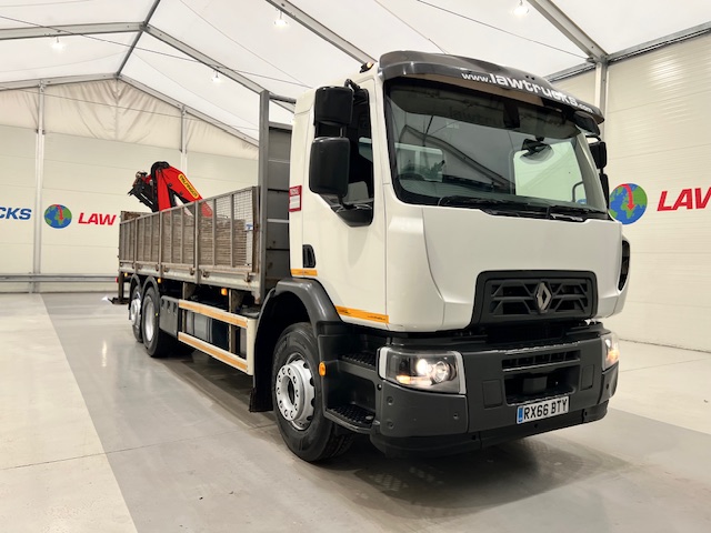 Renault C320 6×2 Day Cab Dropside with Crane