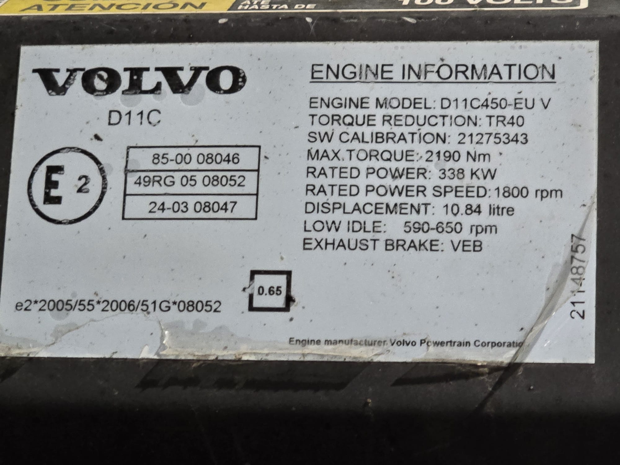 Volvo FM 450 6×2 Midlift Tractor Unit