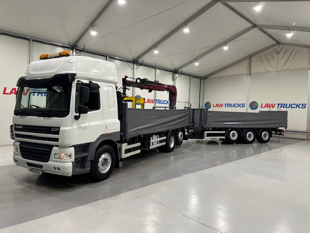 DAF CF85 460 6×2 Flatbed Drawbar Brick Grab